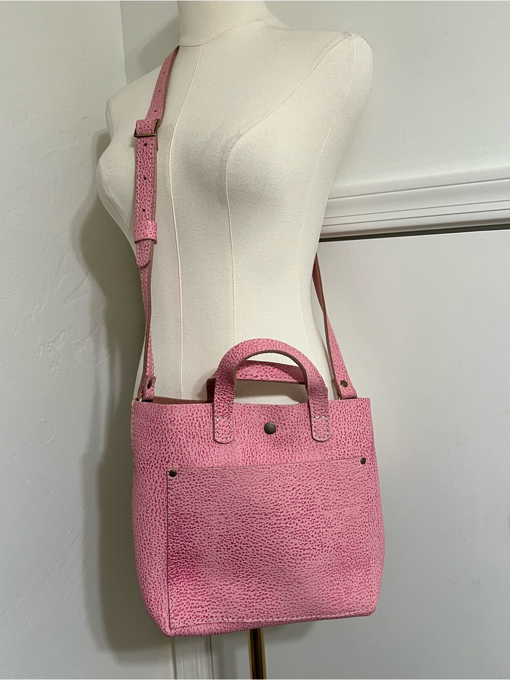 Portland Leather Goods  Mini Tote Bag in Unicorn Flamingo - Picture 3 of 12